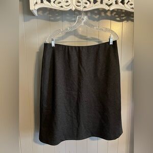 Vintage Laura Ashley pure new wool woolmark charcoal gray midi skirt
